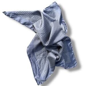 Reine Seide Blue and White Polka Dot Scarf